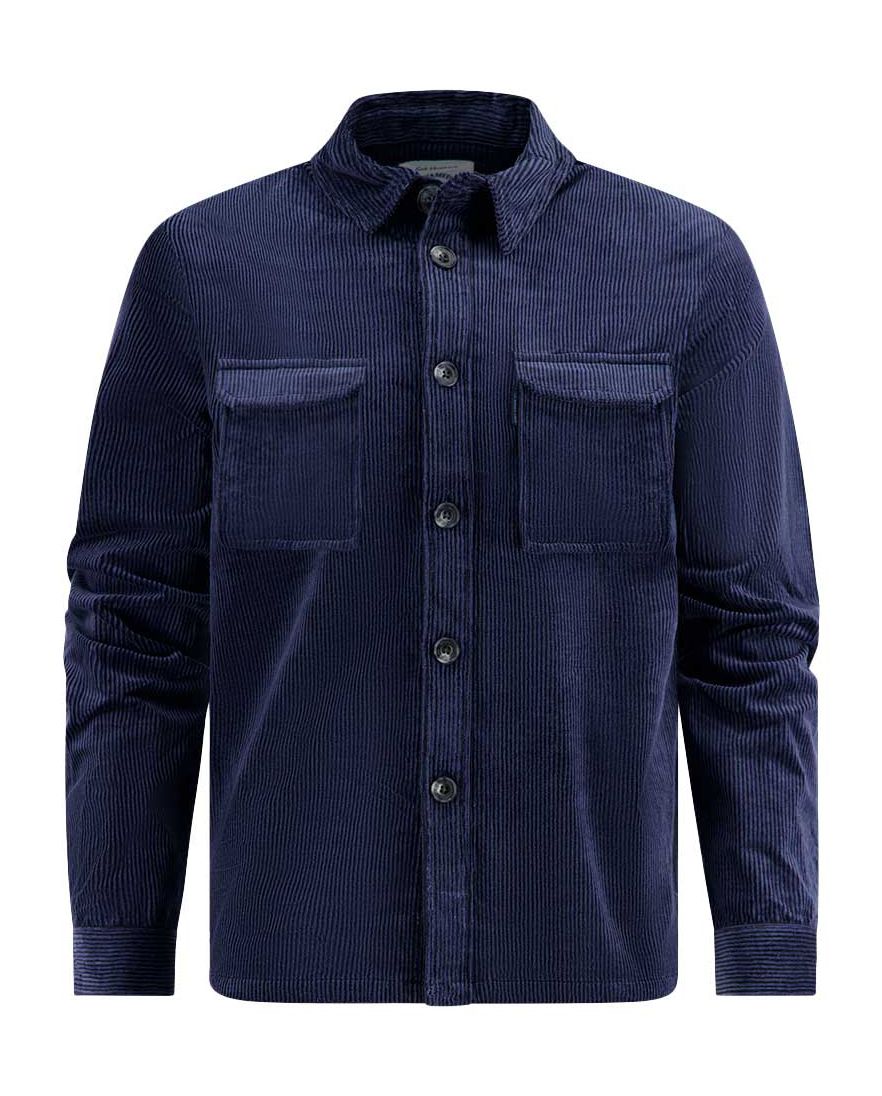 A Fish Named Fred overshirt donkerblauw rib