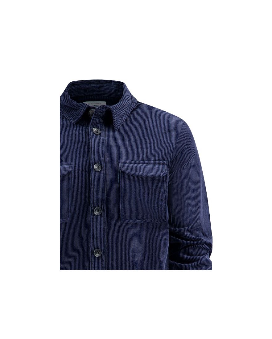A Fish Named Fred overshirt donkerblauw rib