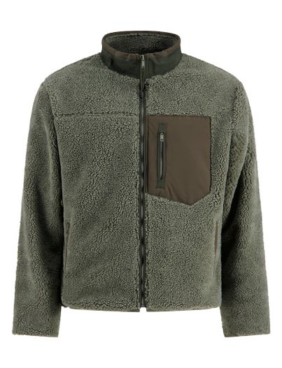 A Fish Named Fred A Fish Named Fred fleece jas groen effen slim fit