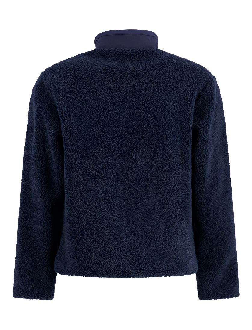 A Fish Named Fred fleece jas donkerblauw effen