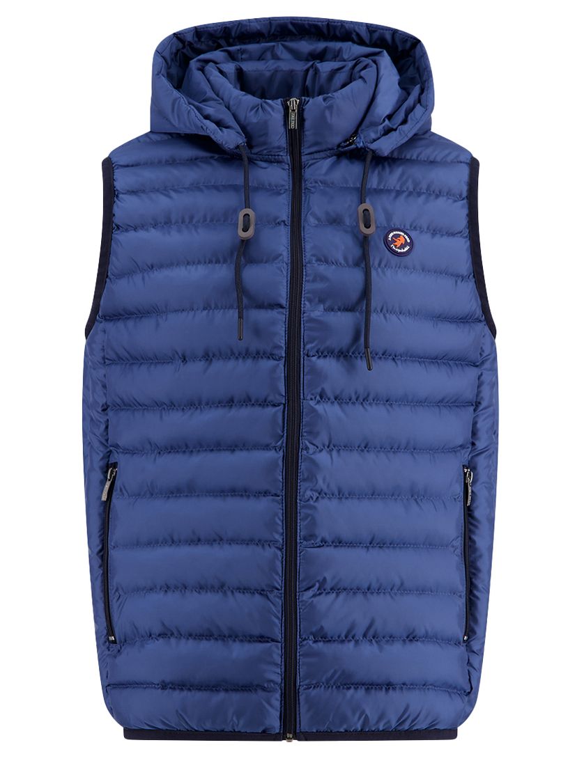 A Fish Named Fred bodywarmer blauw effen slim fit capuchon