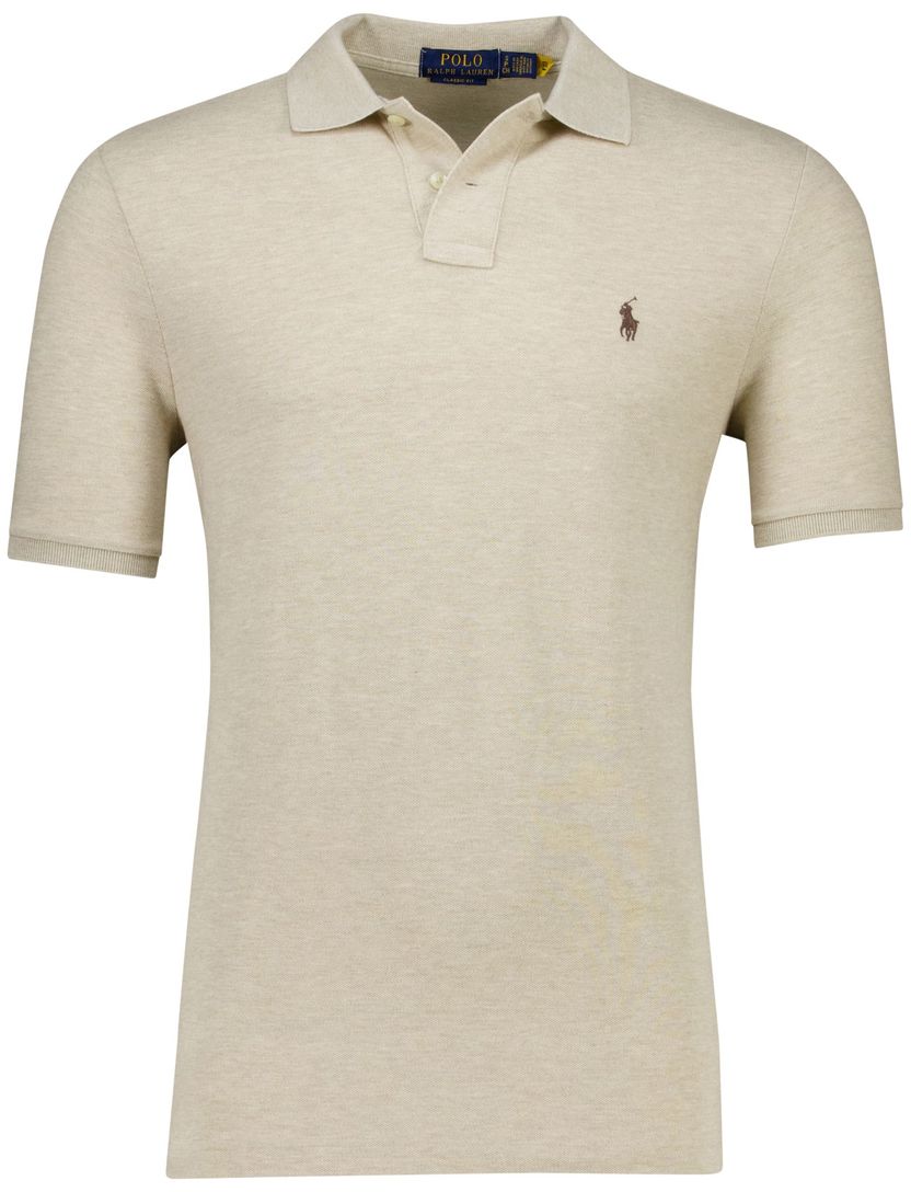 Polo Ralph Lauren classic fit polo katoen beige gemêleerd