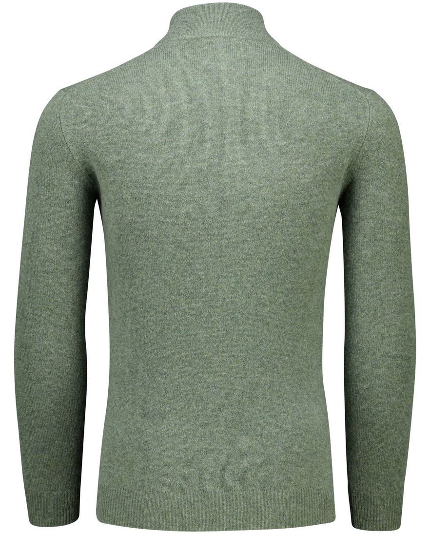 Alan Paine trui half zip gemeleerd groen lamswol