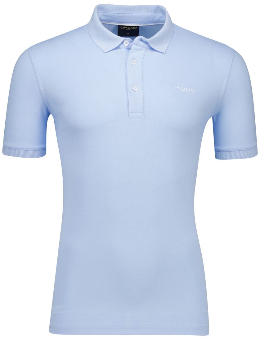 Cavallaro Neapolis Polo lichtblauw effen 3-knoops