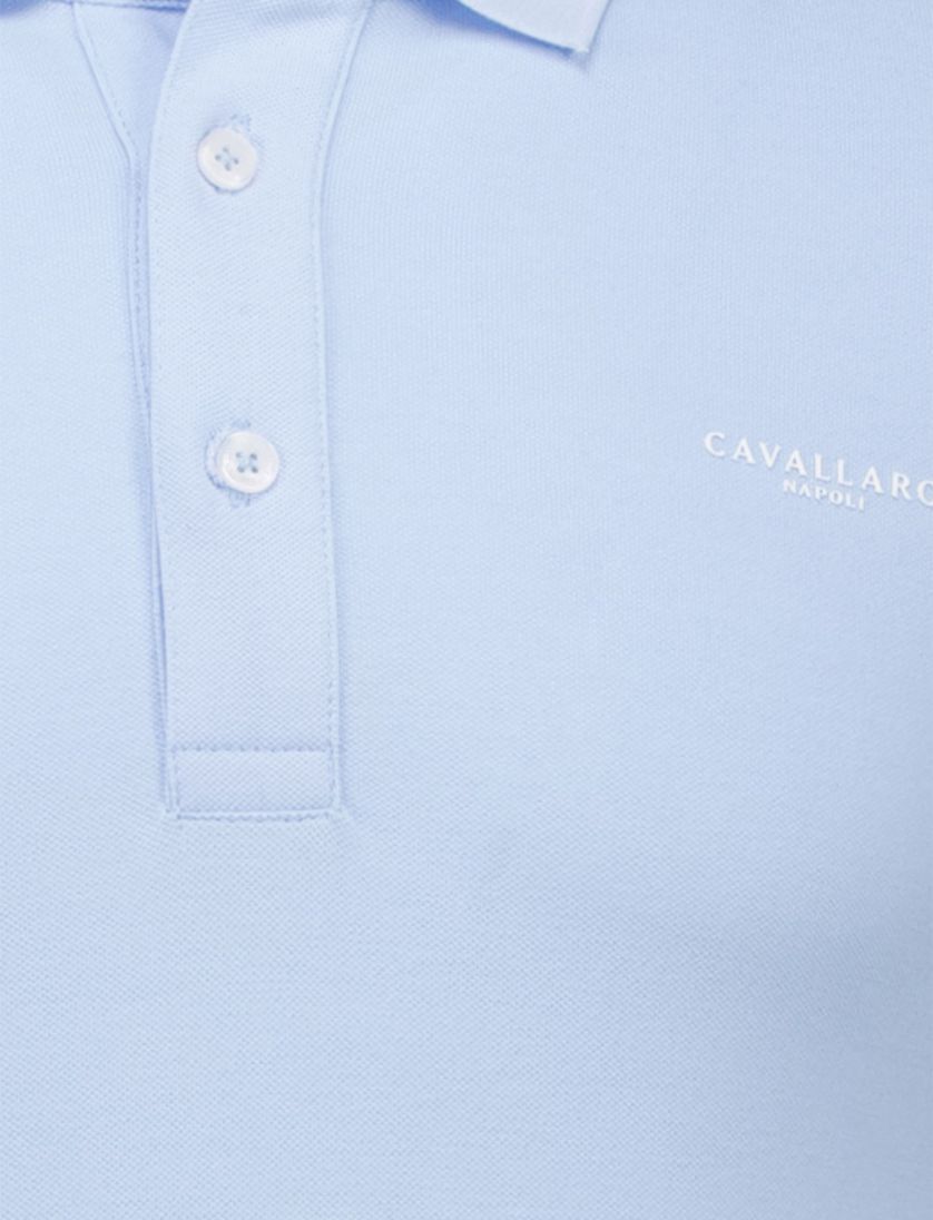 Cavallaro Neapolis Polo lichtblauw effen 3-knoops