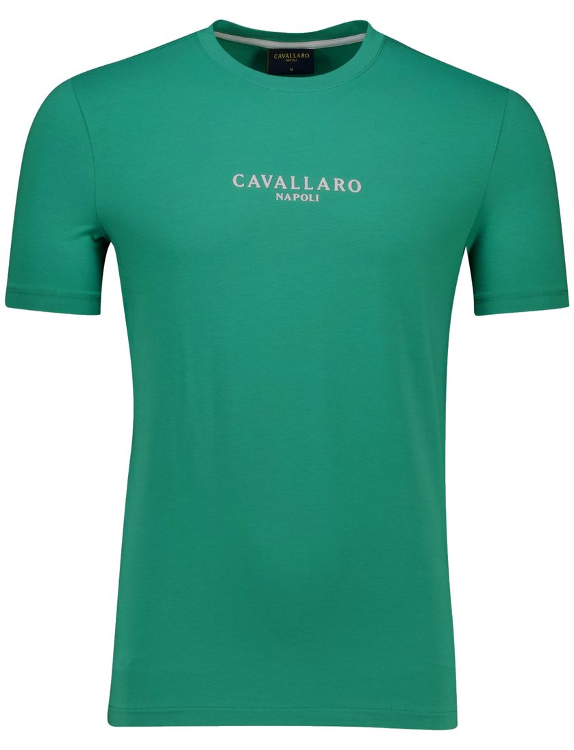 Cavallaro Napolitano T-shirt groen ronde hals effen