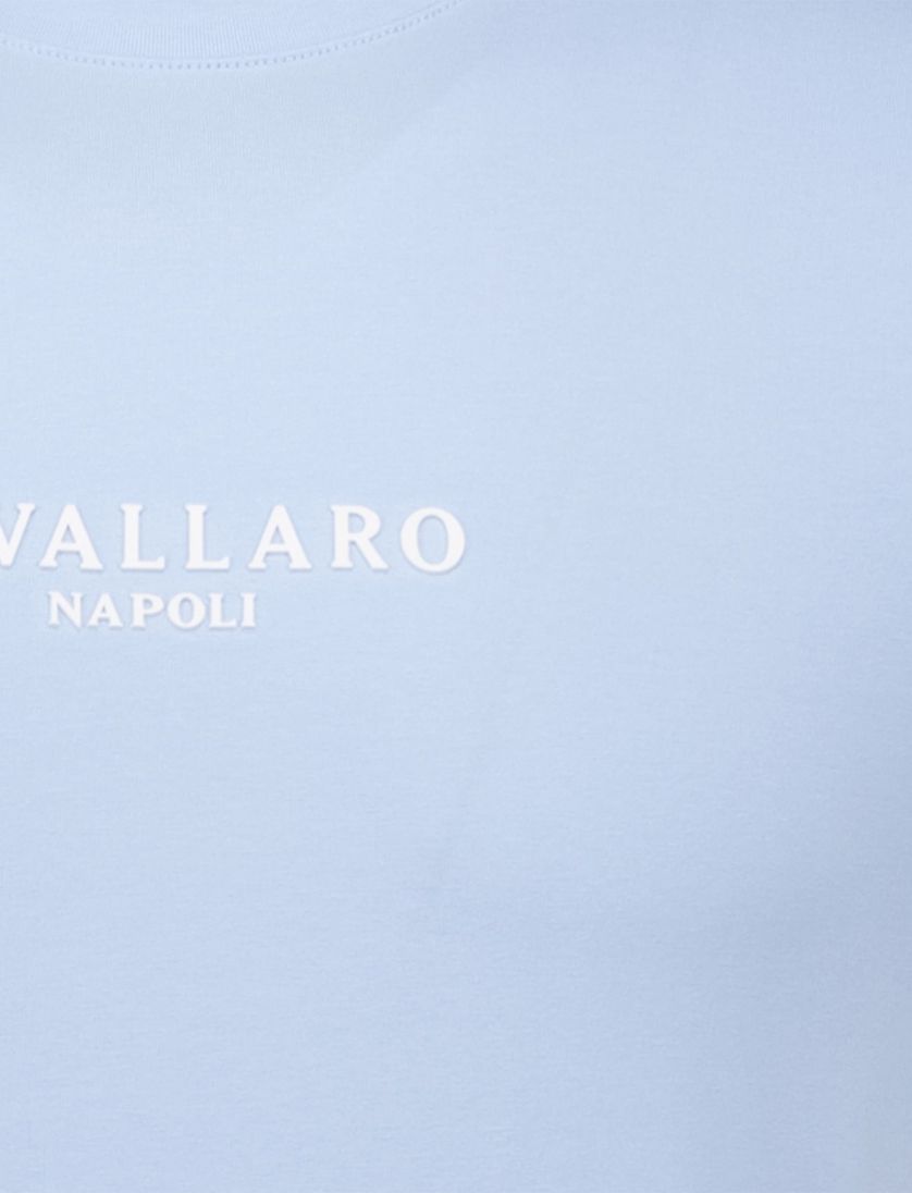 Cavallaro Napolitano T-shirt lichtblauw ronde hals effen