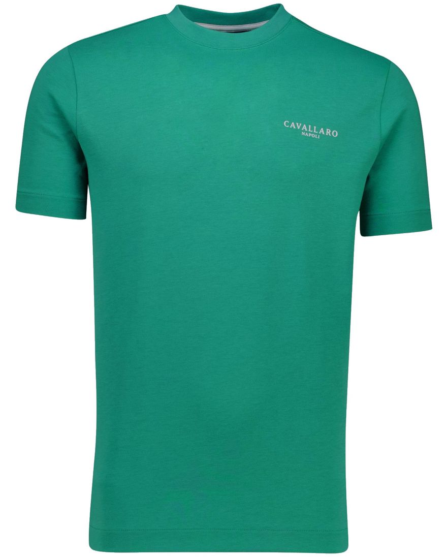 Cavallaro Neapolis T-shirt groen ronde hals korte mouwen
