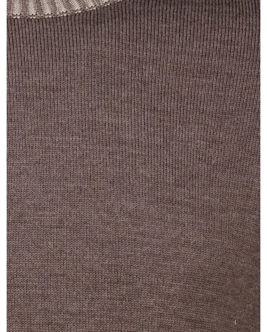 Paul & Shark trui gebreid bruin effen wijde fit