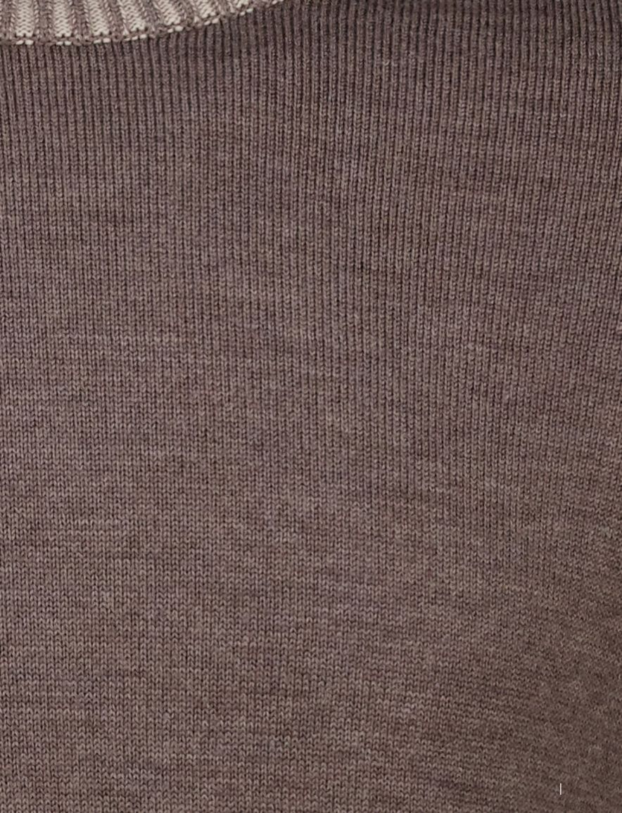 Paul & Shark trui gebreid bruin effen wijde fit