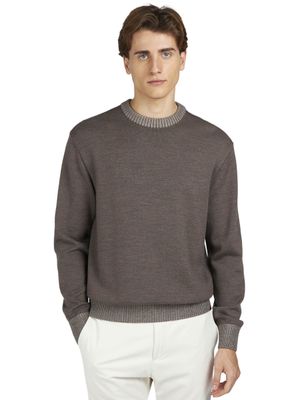 Paul & Shark Paul & Shark trui gebreid bruin effen wijde fit