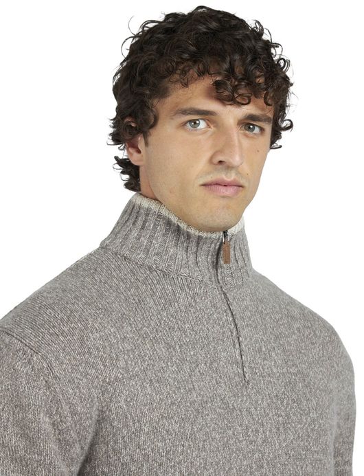 Paul & Shark half zip trui grijs gemêleerd