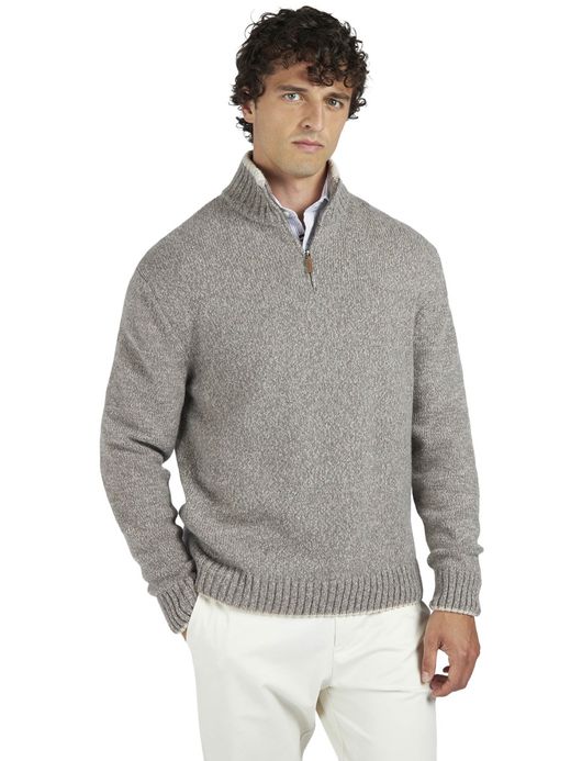 Paul & Shark half zip trui grijs gemêleerd