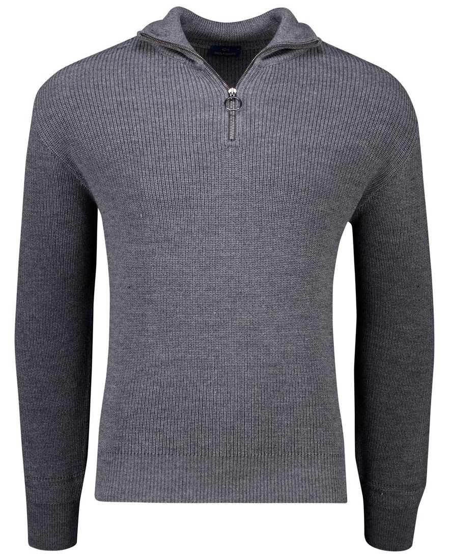 Paul & Shark Trui Grijs Half Zip wol
