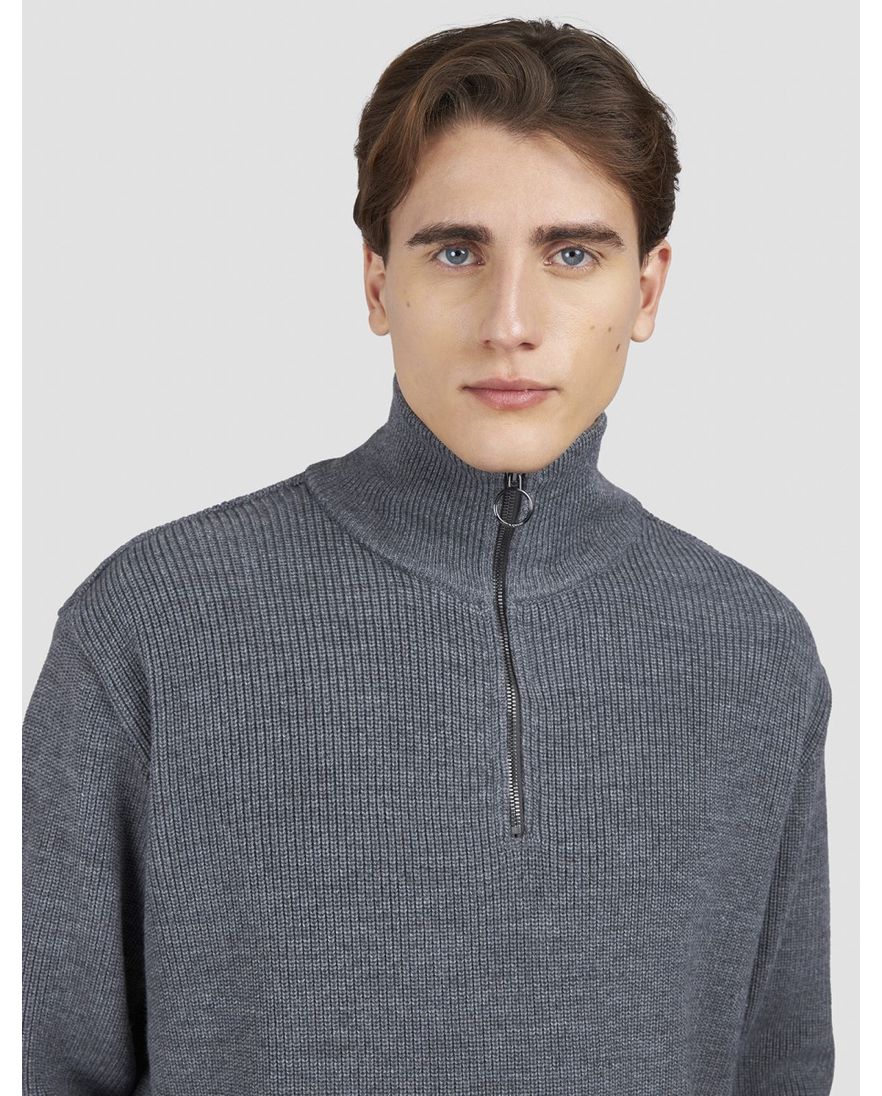 Paul & Shark Trui Grijs Half Zip wol