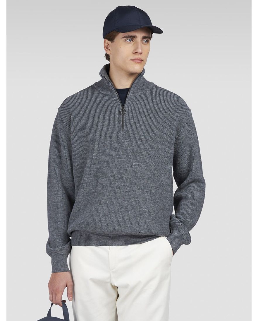 Paul & Shark Trui Grijs Half Zip wol