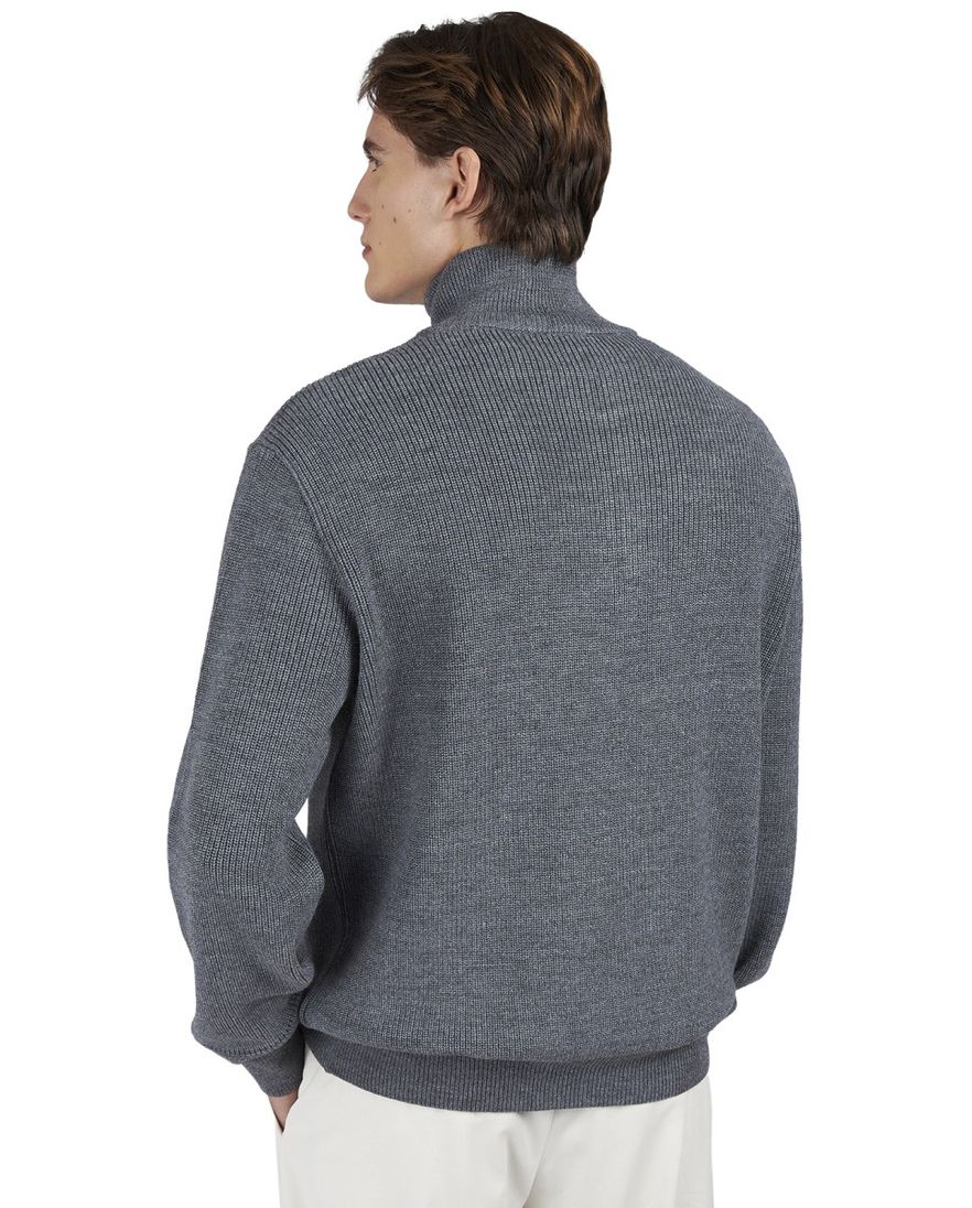 Paul & Shark Trui Grijs Half Zip wol