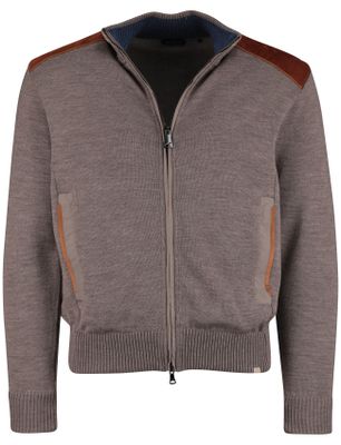 Paul & Shark Paul & shark bruin vest effen wijde fit