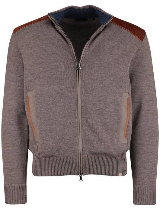 Paul & shark bruin vest effen wijde fit