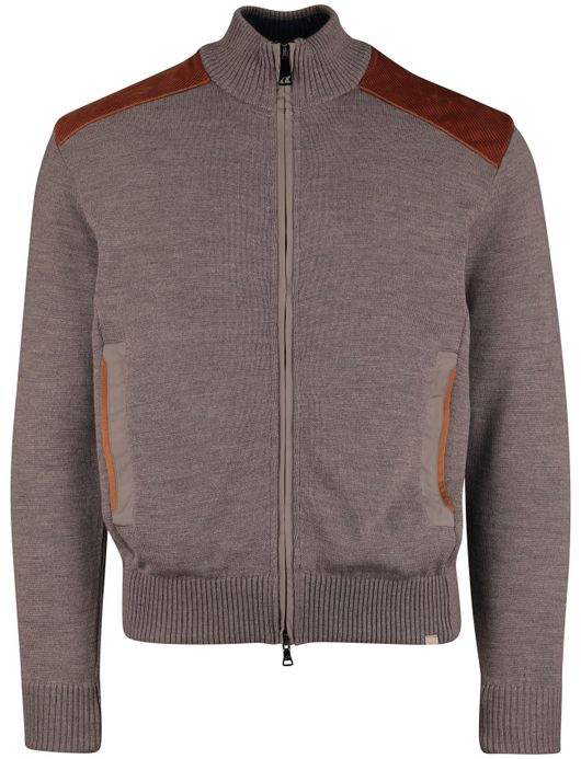 Paul & shark bruin vest effen wijde fit