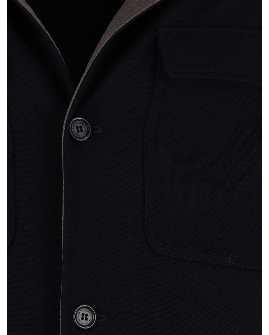 Paul & Shark Overshirt Zwart borstzakken 100% lamswol