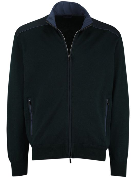 Paul & Shark groen vest lamswol rits wijde fit