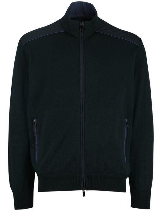 Paul & Shark groen vest lamswol rits wijde fit