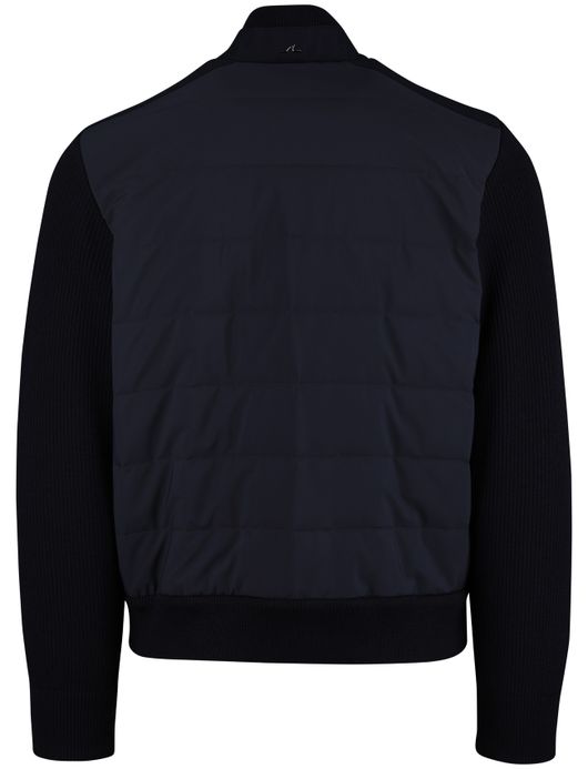Paul & Shark jas effen donkerblauw effen gebreid lamswol