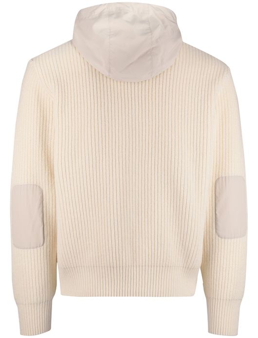 Paul & Shark vest beige effen lamswol wijde fit rib