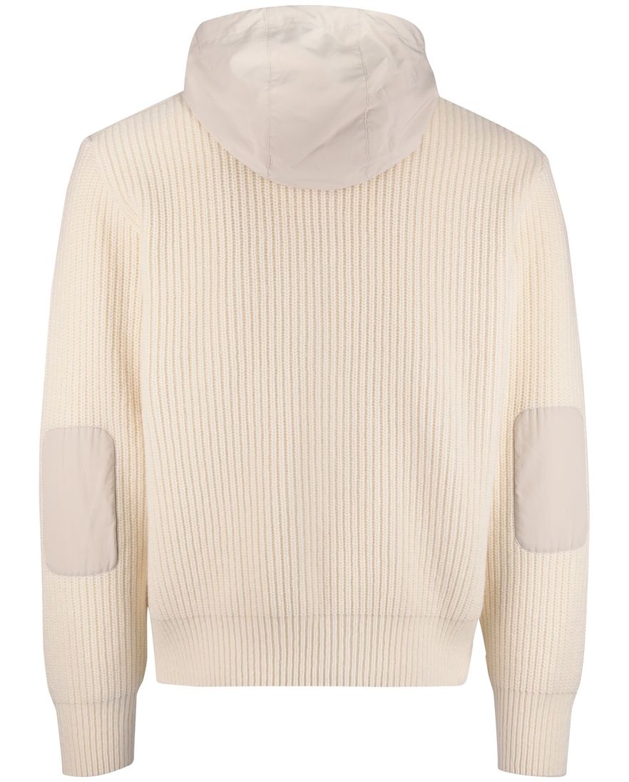 Paul & Shark vest beige effen lamswol wijde fit rib