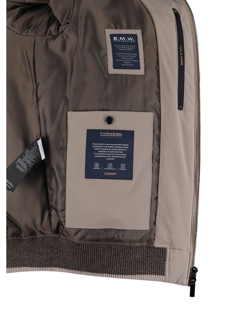 Paul & Shark tussenjas bomberjack bruin effen