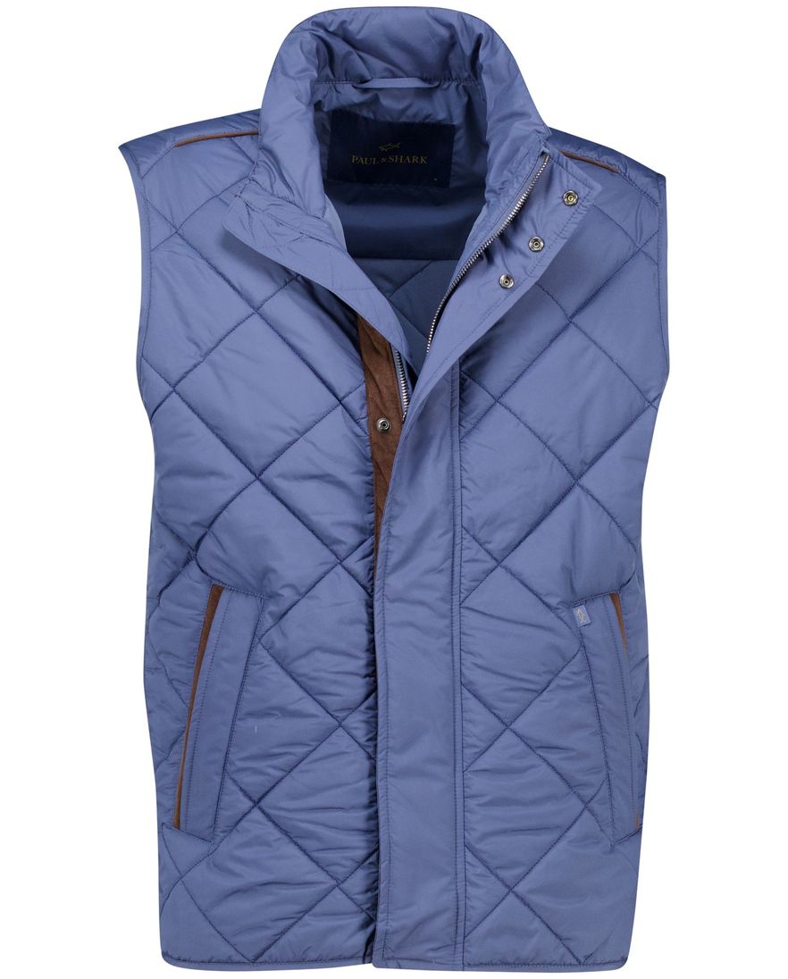 Paul & Shark bodywarmer effen blauw waterdicht polyester