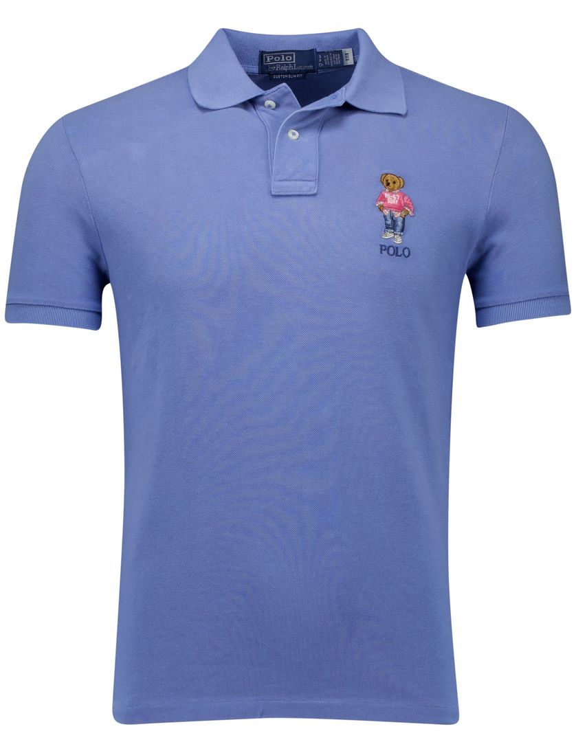Polo Ralph Lauren polo blauw effen 100% katoen bear