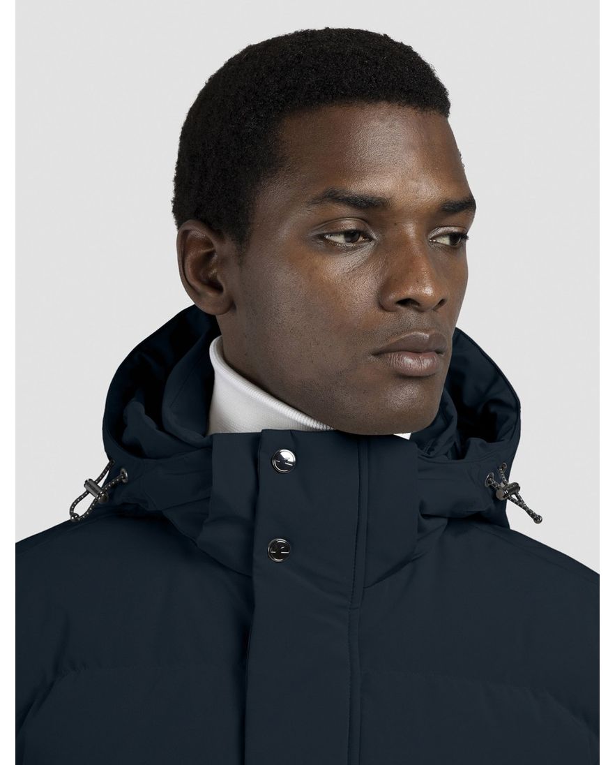 Paul & Shark winterjas donkerblauw effen capuchon