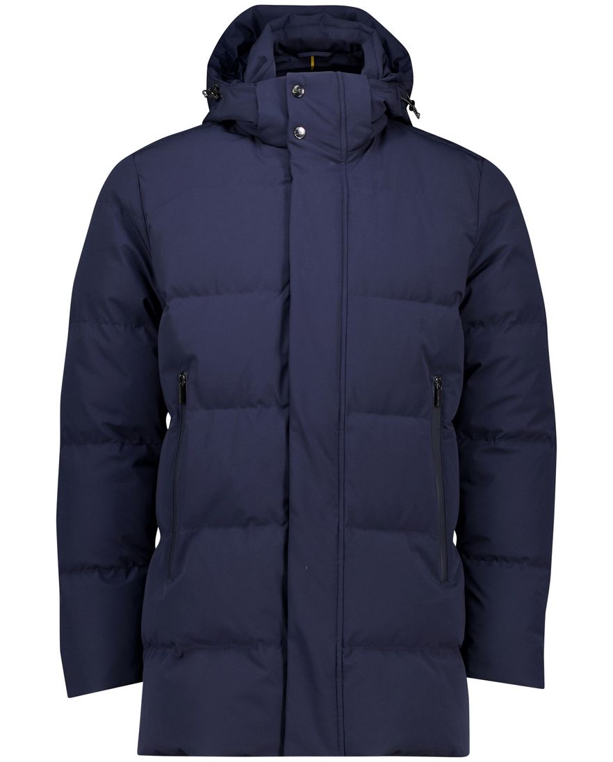 Paul & Shark winterjas donkerblauw effen capuchon