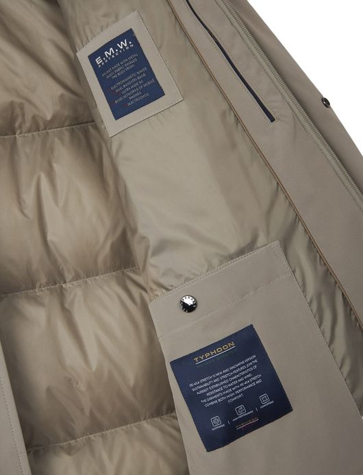 Paul & Shark winterjas beige typhoon effen wijde fit