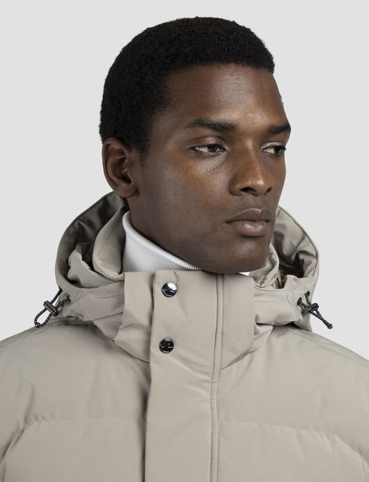 Paul & Shark winterjas beige typhoon effen wijde fit