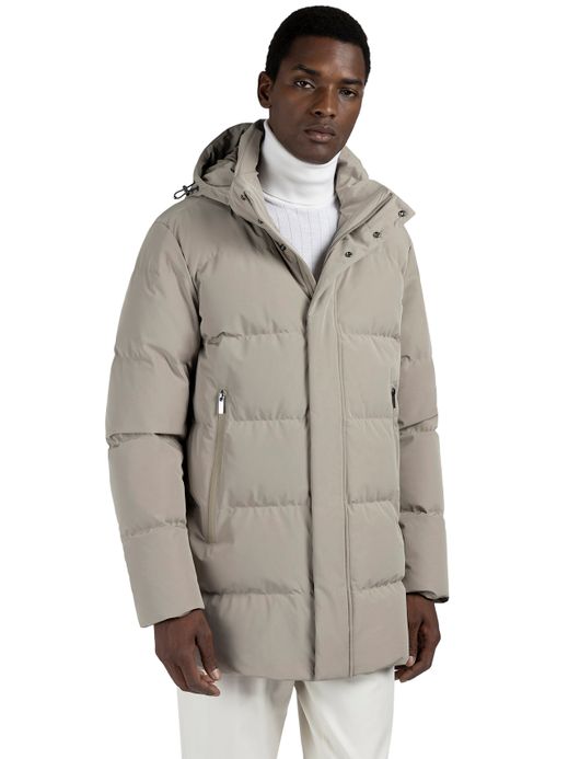 Paul & Shark winterjas beige typhoon effen wijde fit