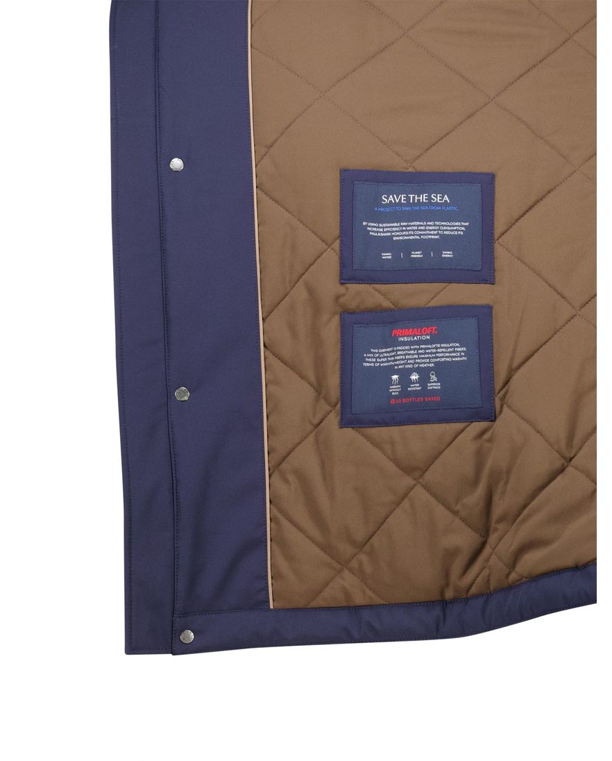 Paul & Shark winterjas donkerblauw effen waterdicht wijde fit