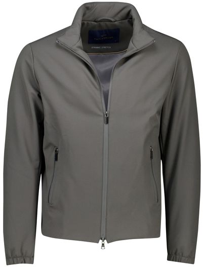 Paul & Shark Paul & Shark softshell jas donkergrijs effen wijde fit