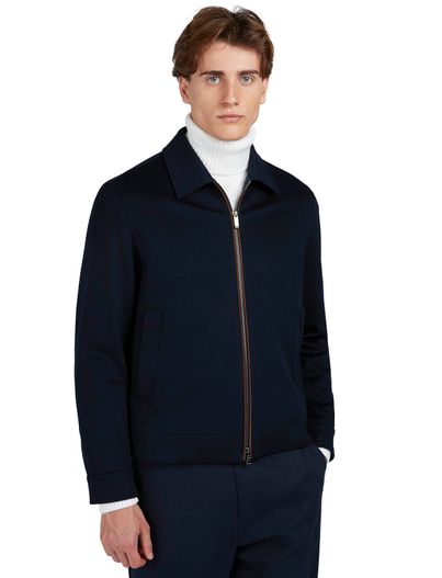 Paul & Shark Paul & Shark tussenjas effen donkerblauw waterafstotend