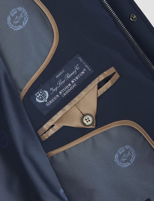 Paul & Shark winterjas donkerblauw uitneembare capuchon