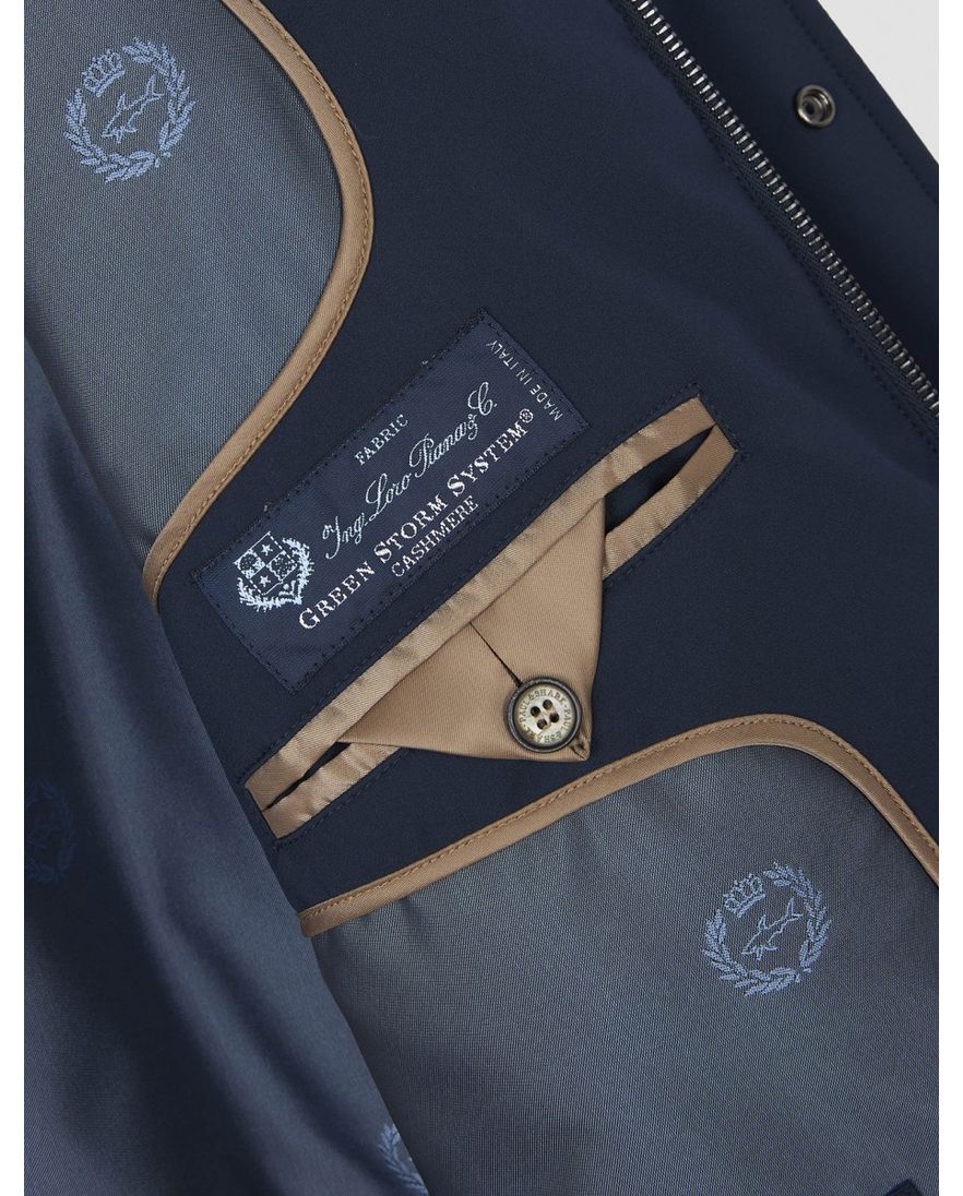 Paul & Shark winterjas donkerblauw uitneembare capuchon