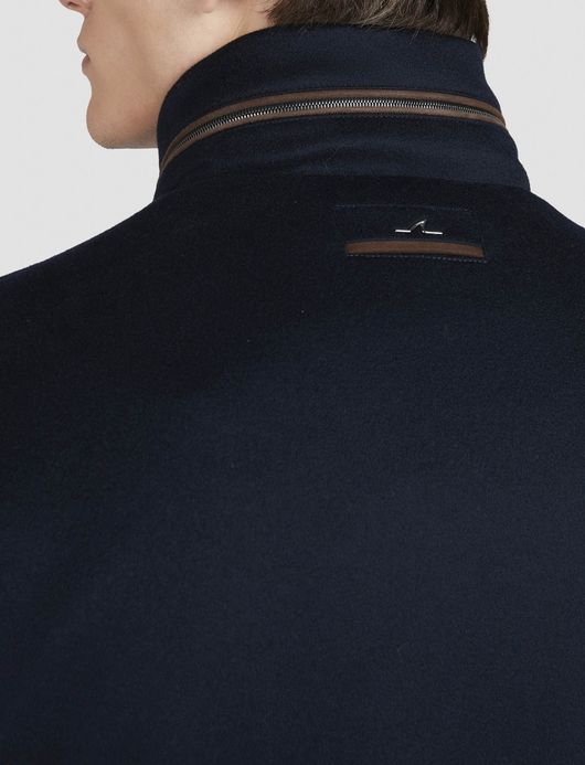 Paul & Shark winterjas donkerblauw uitneembare capuchon