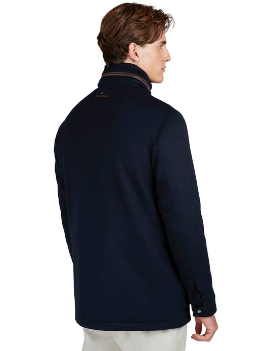 Paul & Shark winterjas donkerblauw uitneembare capuchon