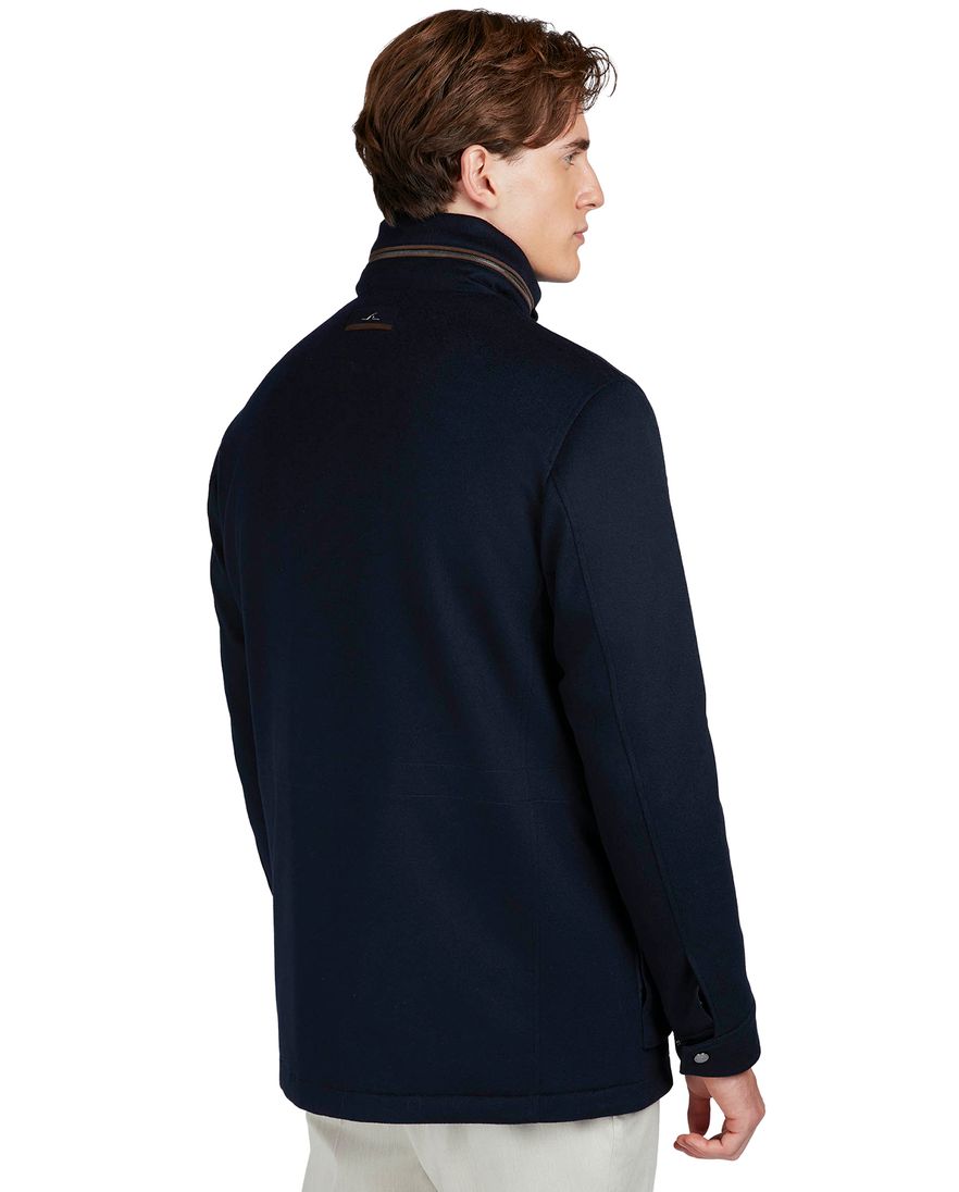 Paul & Shark winterjas donkerblauw uitneembare capuchon