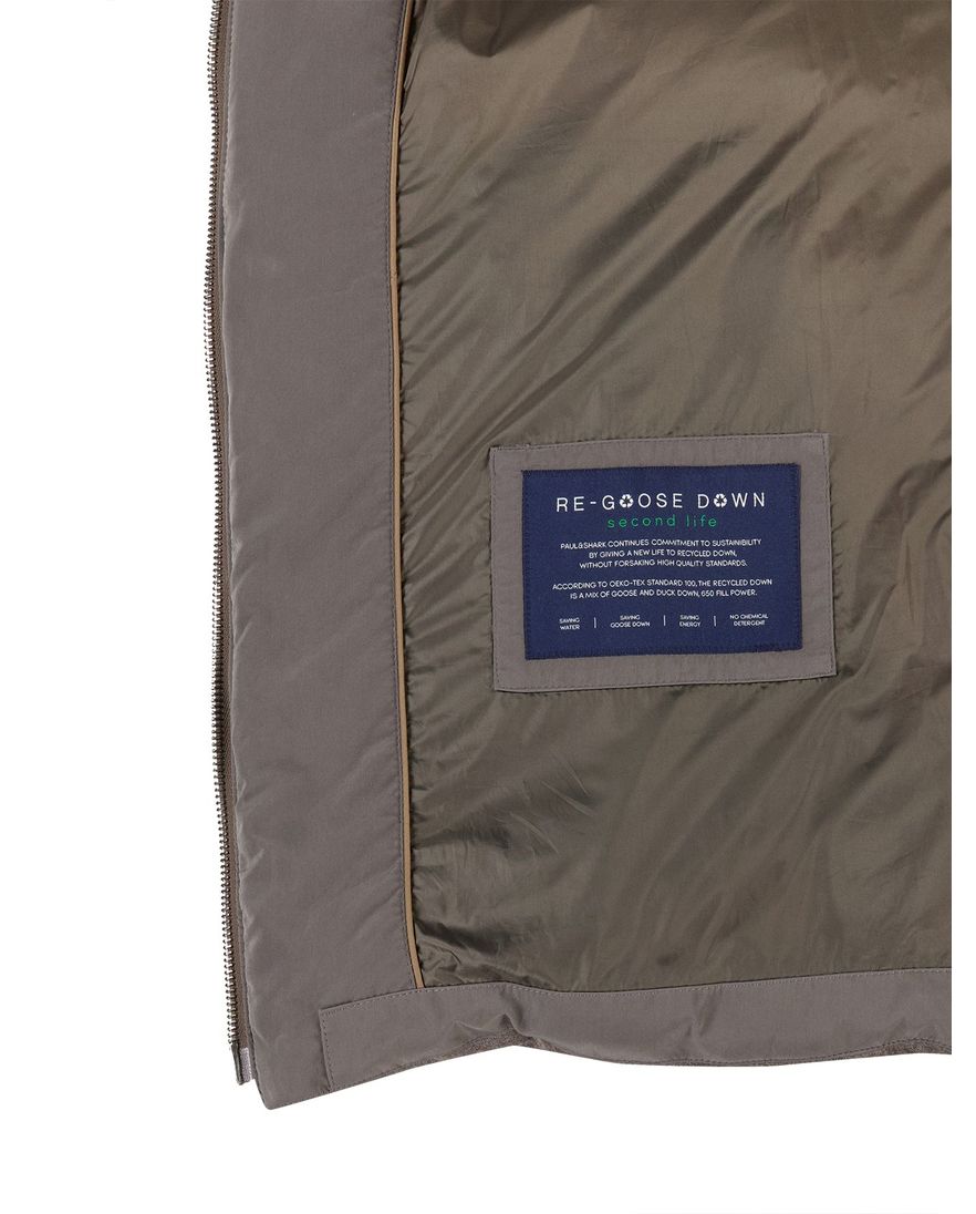 Paul & Shark winterjas effen grijs wijde fit scheerwol