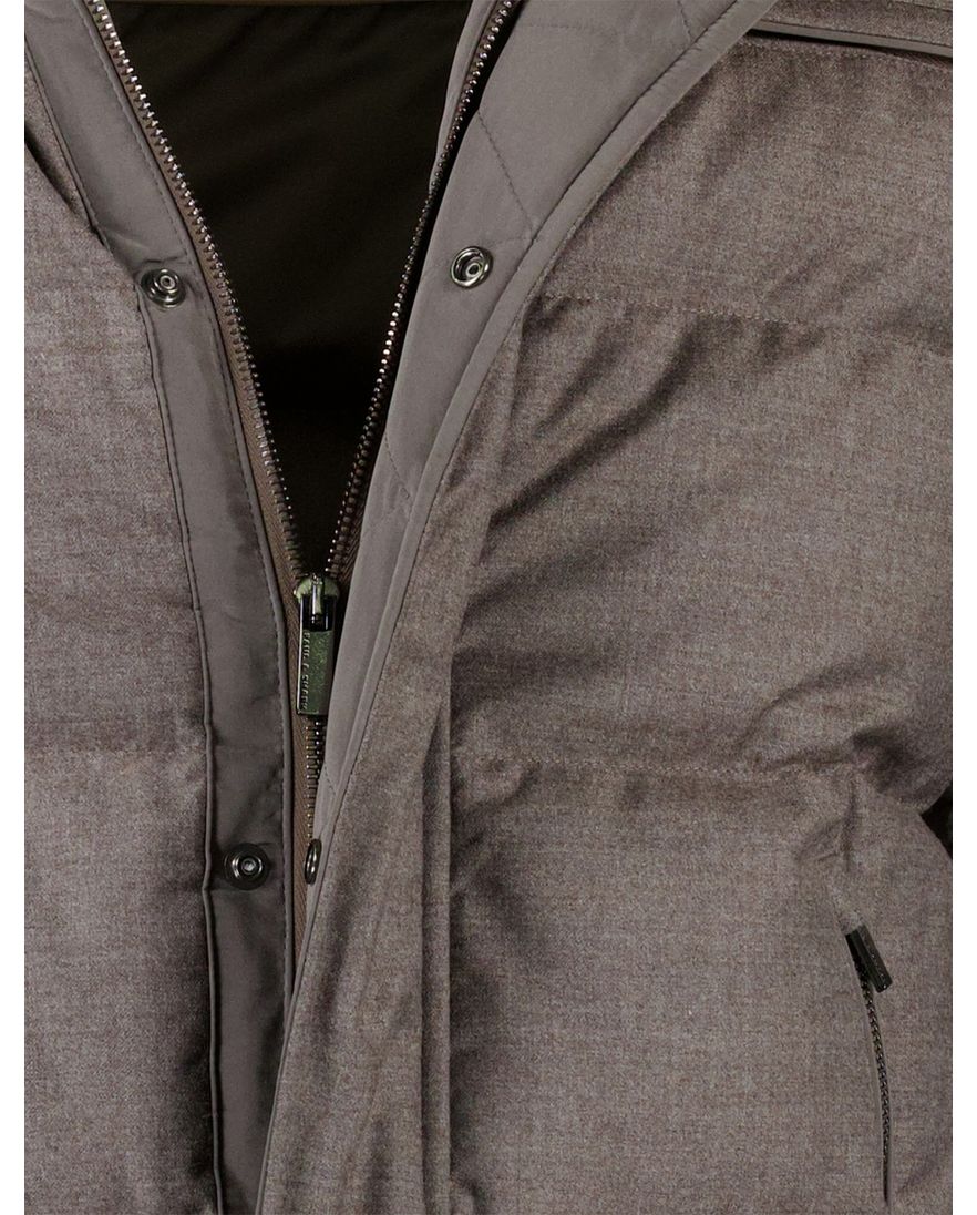 Paul & Shark winterjas effen grijs wijde fit scheerwol