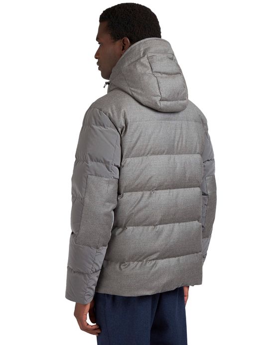 Paul & Shark winterjas effen grijs wijde fit scheerwol