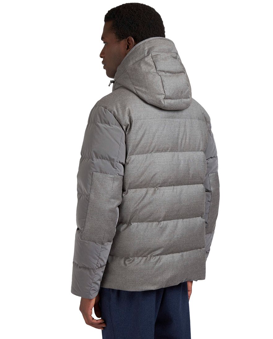 Paul & Shark winterjas effen grijs wijde fit scheerwol